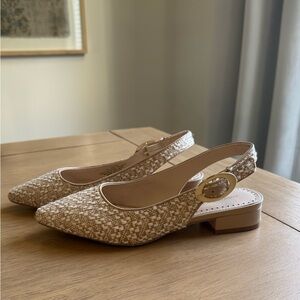 Adrienne Vittadini Beige Slingback Shoes NWOT (Size 6.5)